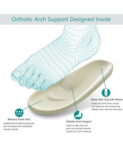 Women's Cozy Memory Foam Arch Support House Slippers Ladies Orthopedic Crossband Open Toe Home Bedroom Bed Slippers for Plant...