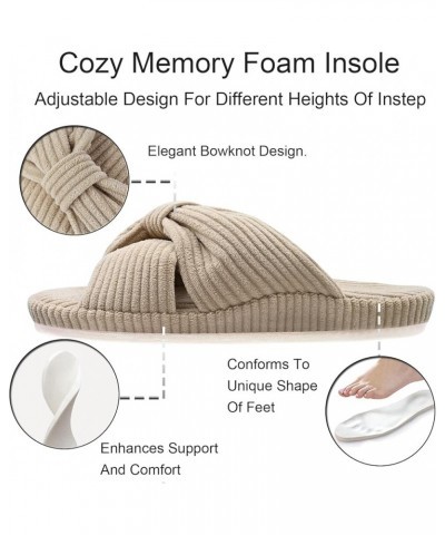 Women's Cozy Memory Foam Arch Support House Slippers Ladies Orthopedic Crossband Open Toe Home Bedroom Bed Slippers for Plant...