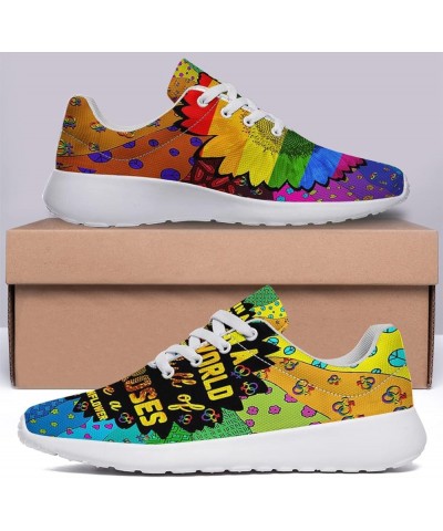 Men's Women's Pride Sneakers Fashion Casual LGBTQ Pride Shoes Lightweight Breathable Running Sneaker Lgbt in a World Full of ...