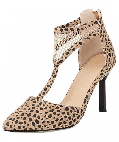 Women Stilettos with Pointed Toe Elegant T-Strap Pumps Leopard 2 $19.84 Pumps