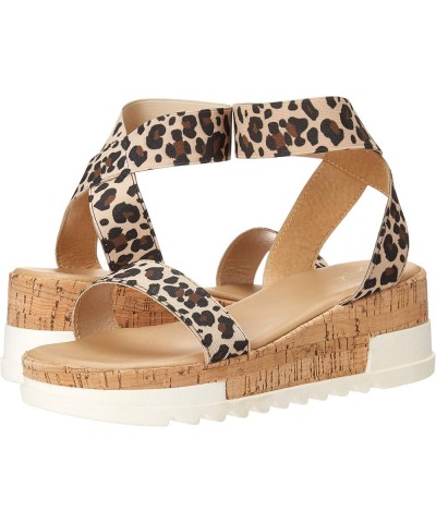 Women's Brenda-10 Flat Sandal Leopard $14.94 Sandals