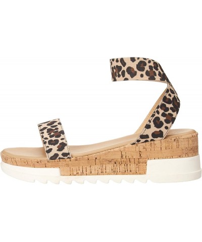 Women's Brenda-10 Flat Sandal Leopard $14.94 Sandals