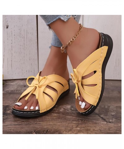 Platform Sandals Women Chunky Heel Women Sandals Summer New Pattern Simple Solid Color Wedge Strap Platform Heel Yellow $15.0...