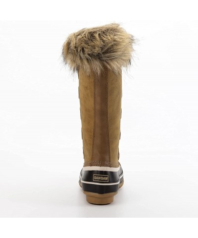 Winter Snow Boots for Women - Waterproof Duck Boots Fur Lined Snow Booties Rain Boots For Women Brown $22.67 Outdoor Shoes