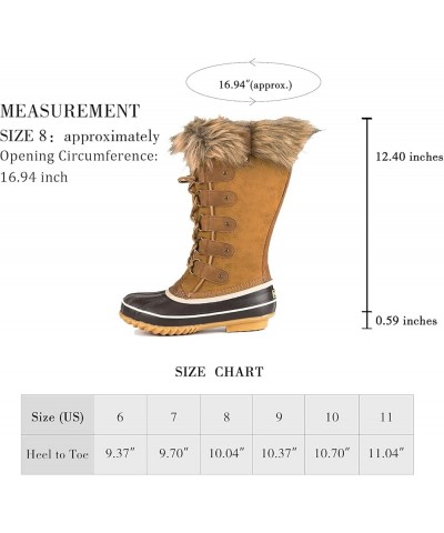 Winter Snow Boots for Women - Waterproof Duck Boots Fur Lined Snow Booties Rain Boots For Women Brown $22.67 Outdoor Shoes