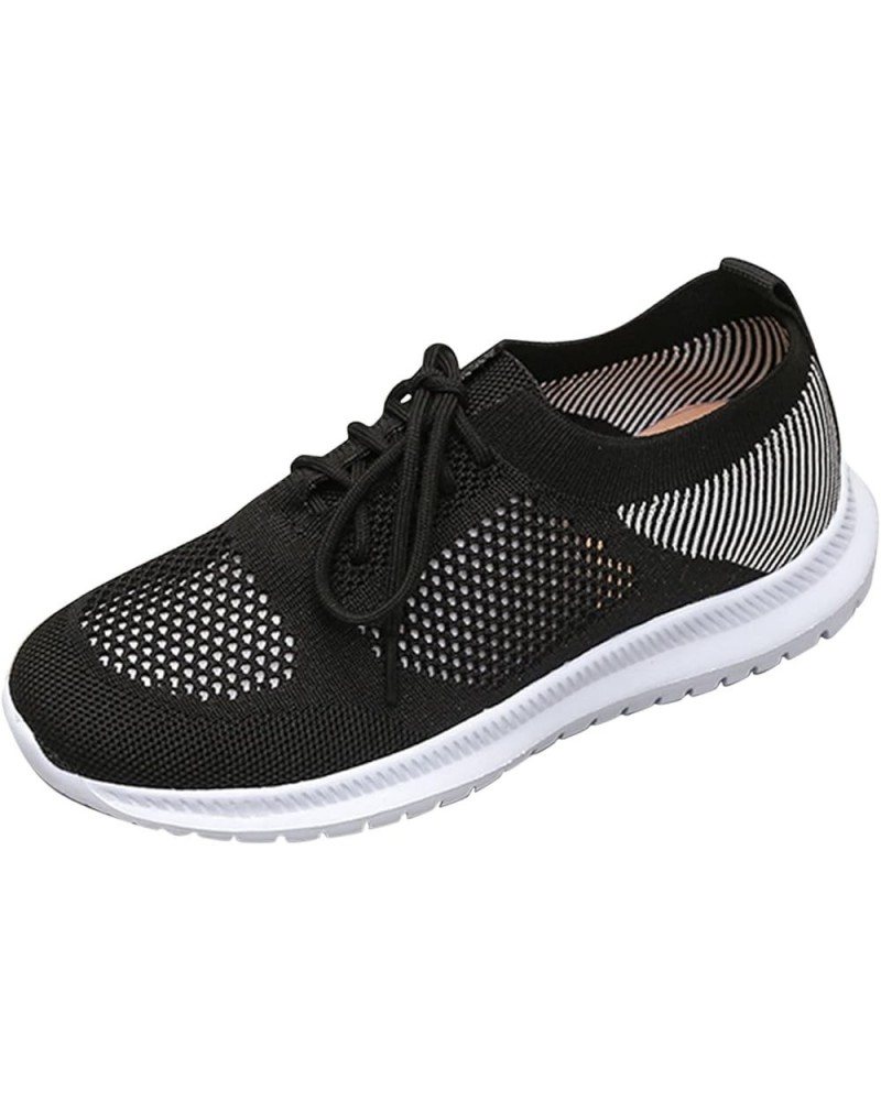 Casual Leather Flats Women's Running Shoes Slip on Dress Shoes Shoes for Women Dressy Heels Womens Black Sneakers Z 15-black ...