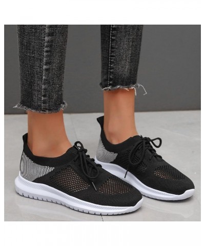 Casual Leather Flats Women's Running Shoes Slip on Dress Shoes Shoes for Women Dressy Heels Womens Black Sneakers Z 15-black ...