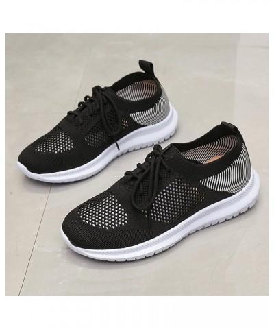 Casual Leather Flats Women's Running Shoes Slip on Dress Shoes Shoes for Women Dressy Heels Womens Black Sneakers Z 15-black ...