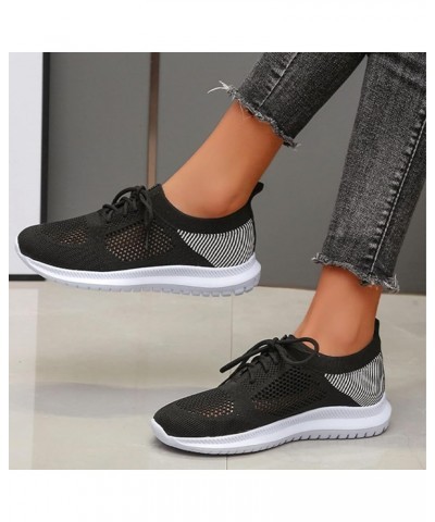 Casual Leather Flats Women's Running Shoes Slip on Dress Shoes Shoes for Women Dressy Heels Womens Black Sneakers Z 15-black ...