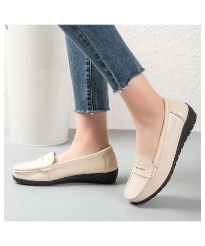 Women's Flats Black Flats Shoes Pointed Toe Ballet Flats Bow Girls Flats Dressy Halloween Women's Leather Loafers Beige $20.1...