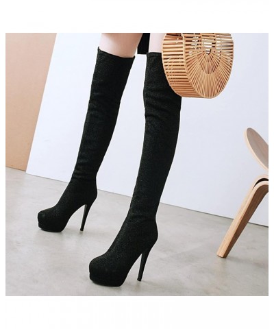 Stiletto Heels Women Winter Warm Over The Knee Long Boots Black 6 $32.42 Boots