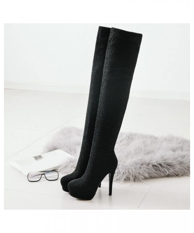 Stiletto Heels Women Winter Warm Over The Knee Long Boots Black 6 $32.42 Boots