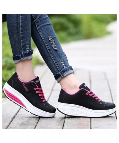 Womens Breathable Walking Shoes Sports Running Sneakers 1-black $16.32 Fashion Sneakers