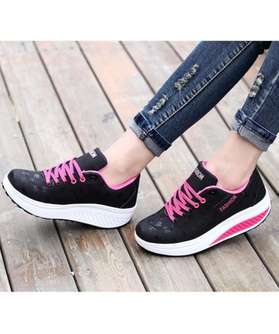 Womens Breathable Walking Shoes Sports Running Sneakers 1-black $16.32 Fashion Sneakers