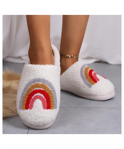 Slipper for Women with Arch Support Women's Cute Slip on Fluffy Slipper Memory Foam Cozy Slipper Bedroom Home Shoes Z1-white ...