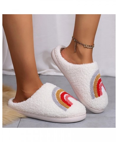 Slipper for Women with Arch Support Women's Cute Slip on Fluffy Slipper Memory Foam Cozy Slipper Bedroom Home Shoes Z1-white ...