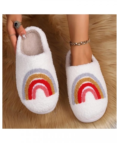 Slipper for Women with Arch Support Women's Cute Slip on Fluffy Slipper Memory Foam Cozy Slipper Bedroom Home Shoes Z1-white ...