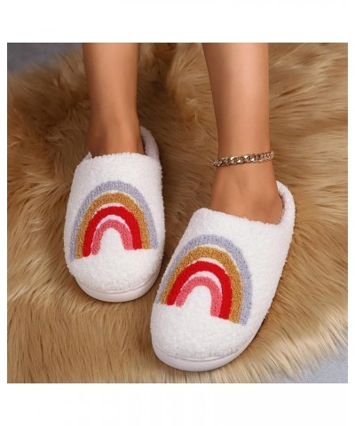 Slipper for Women with Arch Support Women's Cute Slip on Fluffy Slipper Memory Foam Cozy Slipper Bedroom Home Shoes Z1-white ...