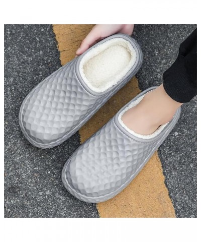 Women and Men Soft Plush Cozy EVA House Slippers,Anti-skid Shoes With Fuzzy Lining For Indoor Walking, Autumn And Winter Grey...