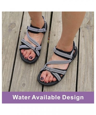 Womens River Hiking Sandals Outdoor, Non Slip Walking Sandals with Hook and Loop Slingback Straps, Soft Lightweigth Sandals C...