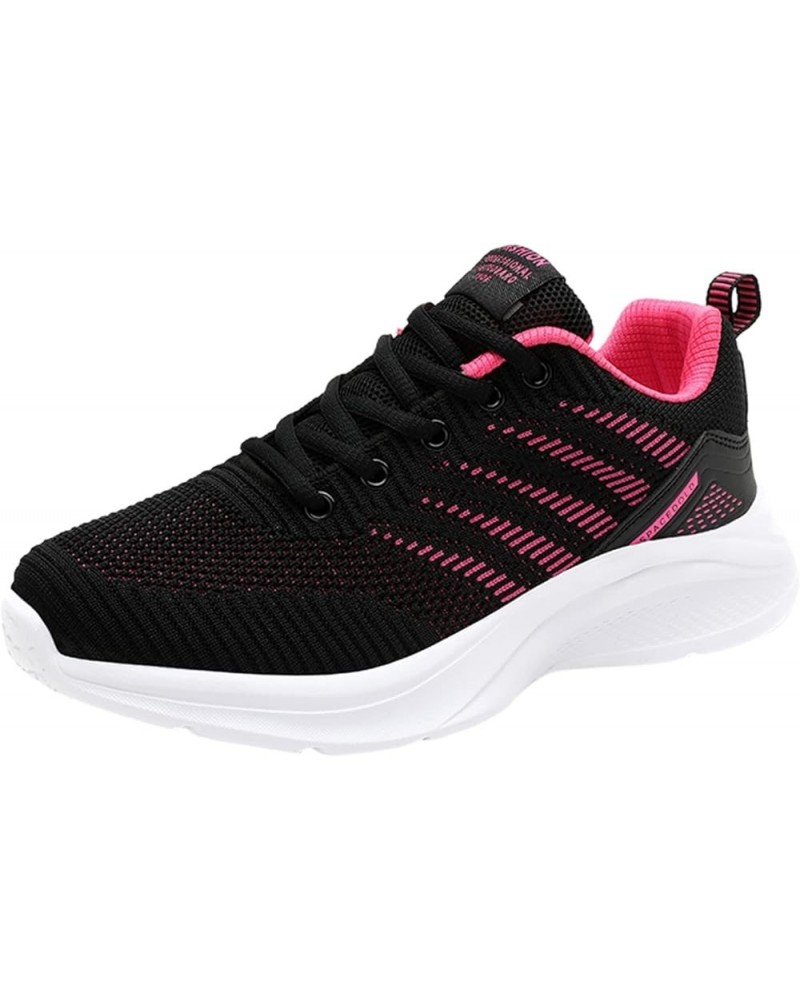 slide on shoes women, Ladies Shoes Color Matching Fashion Mesh Breathable Lace-up Flat Heel Casual Sneakers Z 14-pink $16.82 ...