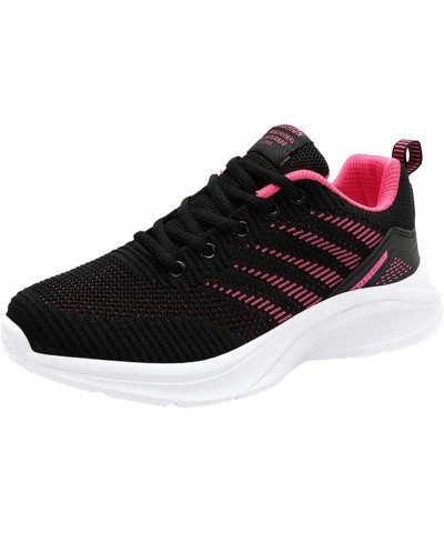 slide on shoes women, Ladies Shoes Color Matching Fashion Mesh Breathable Lace-up Flat Heel Casual Sneakers Z 14-pink $16.82 ...