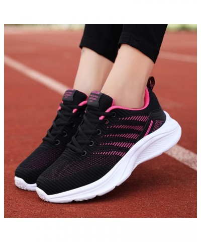 slide on shoes women, Ladies Shoes Color Matching Fashion Mesh Breathable Lace-up Flat Heel Casual Sneakers Z 14-pink $16.82 ...