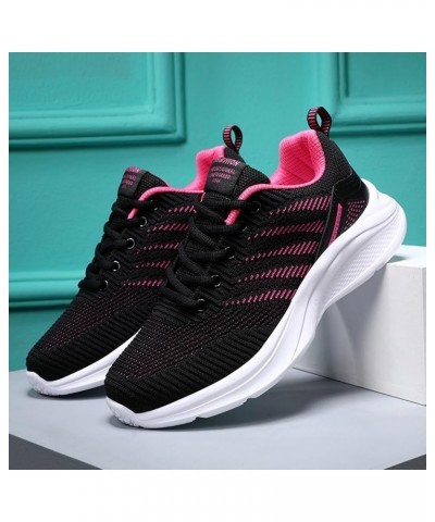 slide on shoes women, Ladies Shoes Color Matching Fashion Mesh Breathable Lace-up Flat Heel Casual Sneakers Z 14-pink $16.82 ...