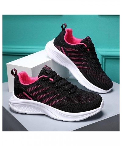 slide on shoes women, Ladies Shoes Color Matching Fashion Mesh Breathable Lace-up Flat Heel Casual Sneakers Z 14-pink $16.82 ...