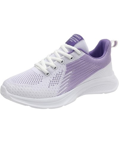 Casual Shoes for Walking Women Ripple Sneakers Soft Sole Massage Flat Sneakers Casual Lace Up Casual Shoes Z 11-purple $15.20...