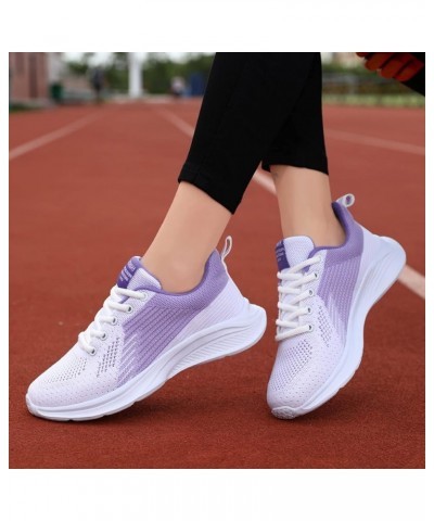 Casual Shoes for Walking Women Ripple Sneakers Soft Sole Massage Flat Sneakers Casual Lace Up Casual Shoes Z 11-purple $15.20...