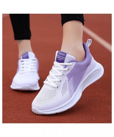 Casual Shoes for Walking Women Ripple Sneakers Soft Sole Massage Flat Sneakers Casual Lace Up Casual Shoes Z 11-purple $15.20...