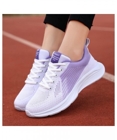 Casual Shoes for Walking Women Ripple Sneakers Soft Sole Massage Flat Sneakers Casual Lace Up Casual Shoes Z 11-purple $15.20...