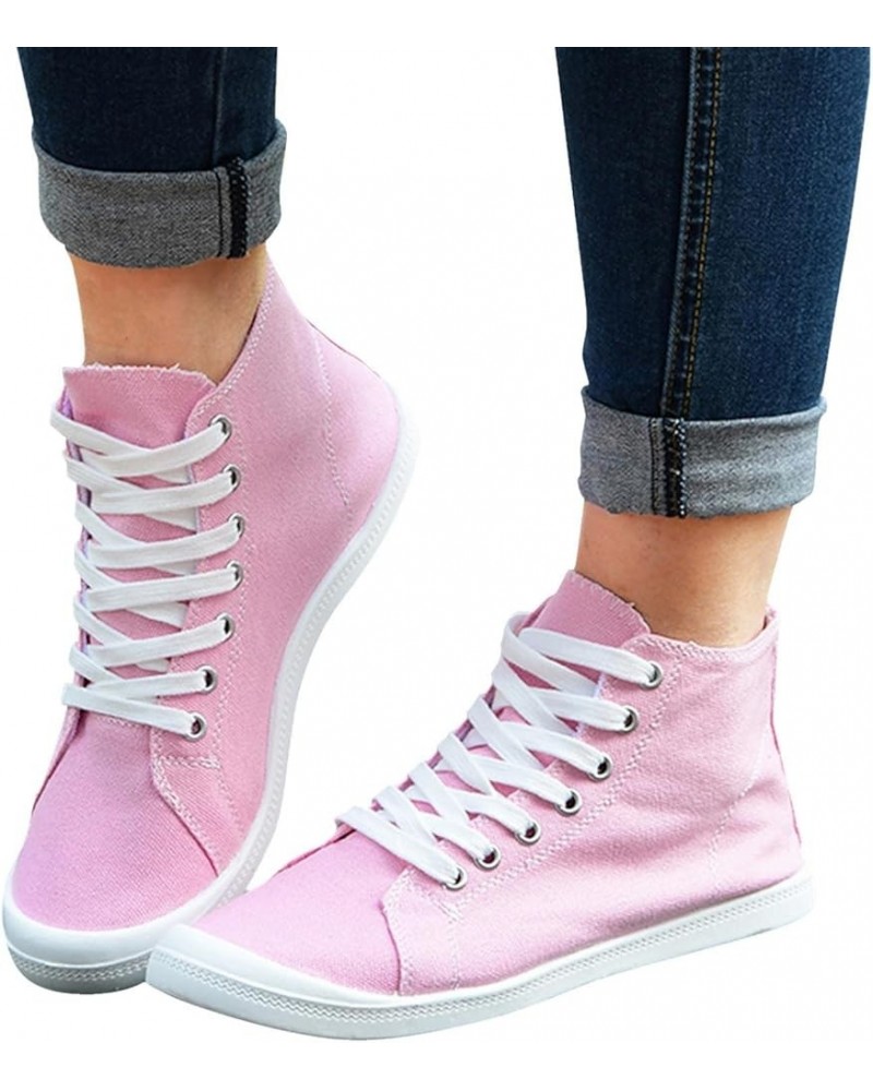 Platform Sandals Women Running Shoes Lightweight Tennis Shoes Slip On Gym Workout Shoes Breathable Lace Up Sneakers Pink $18....