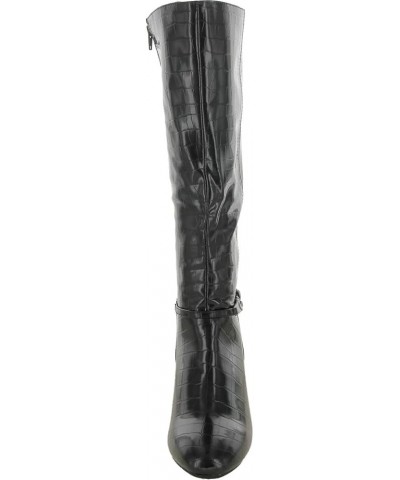 Womens Hanna Knee-High Boots Black Crocodile $16.35 Boots