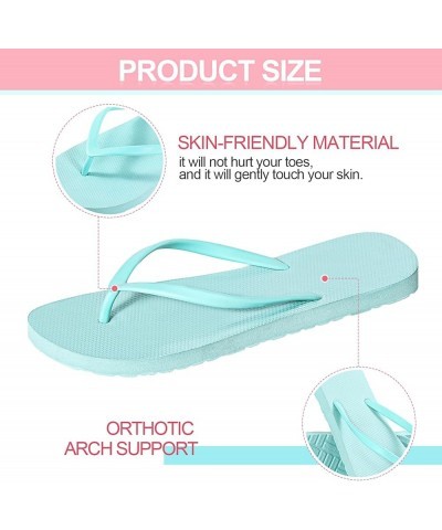 3 Pcs Women Girls Slim Flip Flops Colored Summer Casual Flip Flop Sandals Rubber Thong Style Cute Sandals for Women Shower Ma...