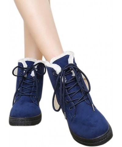 Womens Winter Fur Snow Boots Warm Blue $16.49 Outdoor Shoes