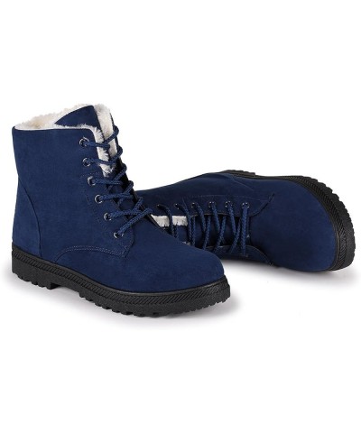 Womens Winter Fur Snow Boots Warm Blue $16.49 Outdoor Shoes