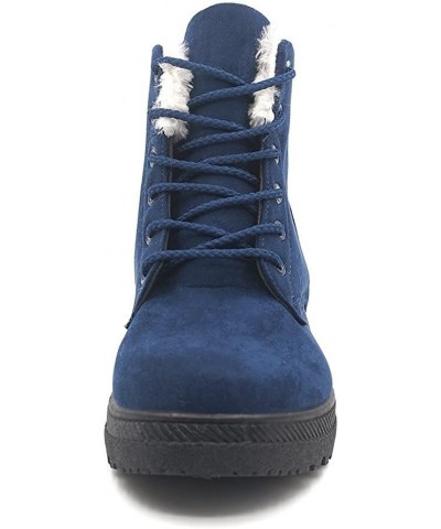 Womens Winter Fur Snow Boots Warm Blue $16.49 Outdoor Shoes