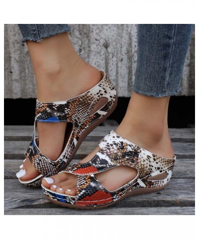 Summer Sandals for Women 2023, Womens Sandals Casual Summer Low Wedge Sandals Breathable Open Toe Walking Sandals Orange $15....