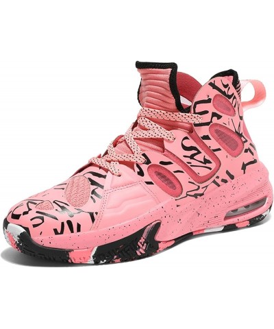 Men's Practical Basketball Shoes Outdoor Professional Sports Shoes Cushioned and Wrapped Foot Youth Basketball Shoes Pink $32...