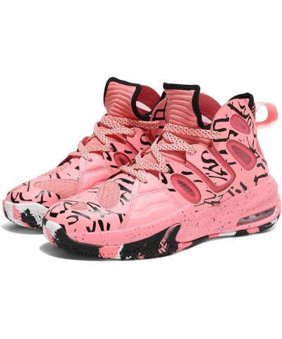 Men's Practical Basketball Shoes Outdoor Professional Sports Shoes Cushioned and Wrapped Foot Youth Basketball Shoes Pink $32...