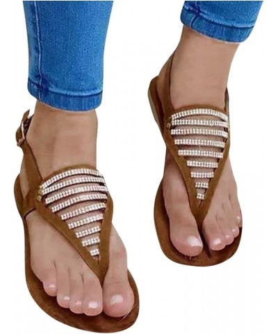 Flat Sandals Women Running Sandals Beach Sandals Sexy Sandals Cushioned Sandals Yoga Sandals Comfortable Sandals Brown $11.51...