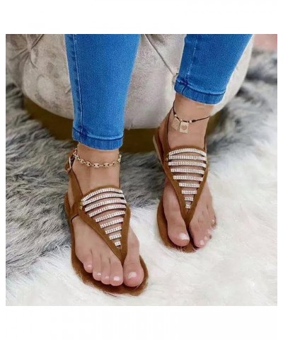 Flat Sandals Women Running Sandals Beach Sandals Sexy Sandals Cushioned Sandals Yoga Sandals Comfortable Sandals Brown $11.51...