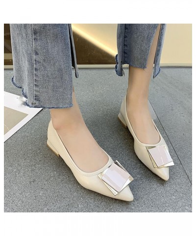 Women's Dressy Metal Square Buckle Pointed Toe Working Dress Shoes Chunky Heel Arch Support Mary Jane Slip-on Elegant Pumps B...