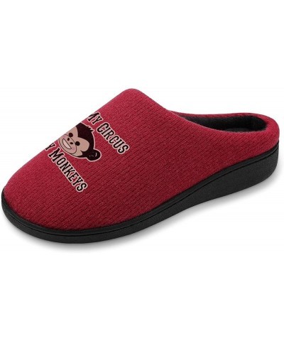 Not My Circus, Not My Monkeys Women's Knitted Cotton Slippers Soft Comfort Warm House Casual Shoes Red-style $21.01 Slippers