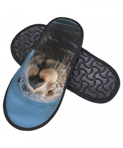 Sea Otter Printed Slippers Cozy Indoor Slide Unisex House Slippers Soft Plush Slip-on Slippers $12.53 Slippers