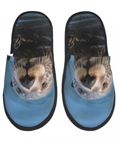 Sea Otter Printed Slippers Cozy Indoor Slide Unisex House Slippers Soft Plush Slip-on Slippers $12.53 Slippers