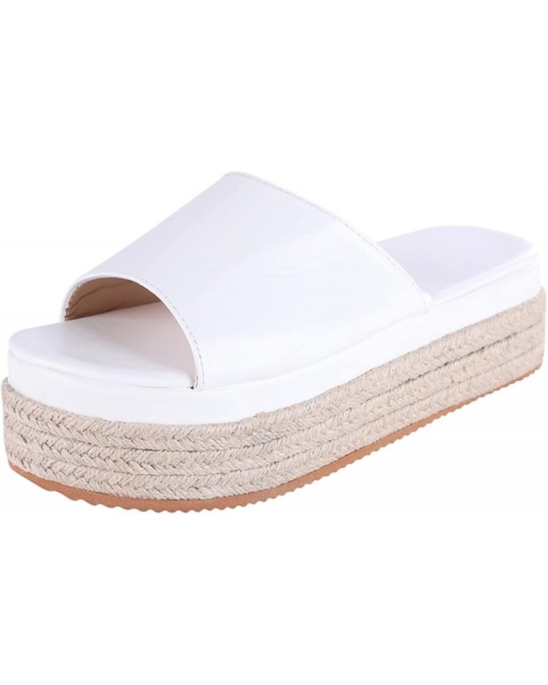 Sandals for Women Casual Summer Slide Wedge Sandals Summer Thong Slippers High Heel Platform Wedge Flip Flops Casual Outdoor ...