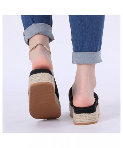 Sandals for Women Casual Summer Slide Wedge Sandals Summer Thong Slippers High Heel Platform Wedge Flip Flops Casual Outdoor ...